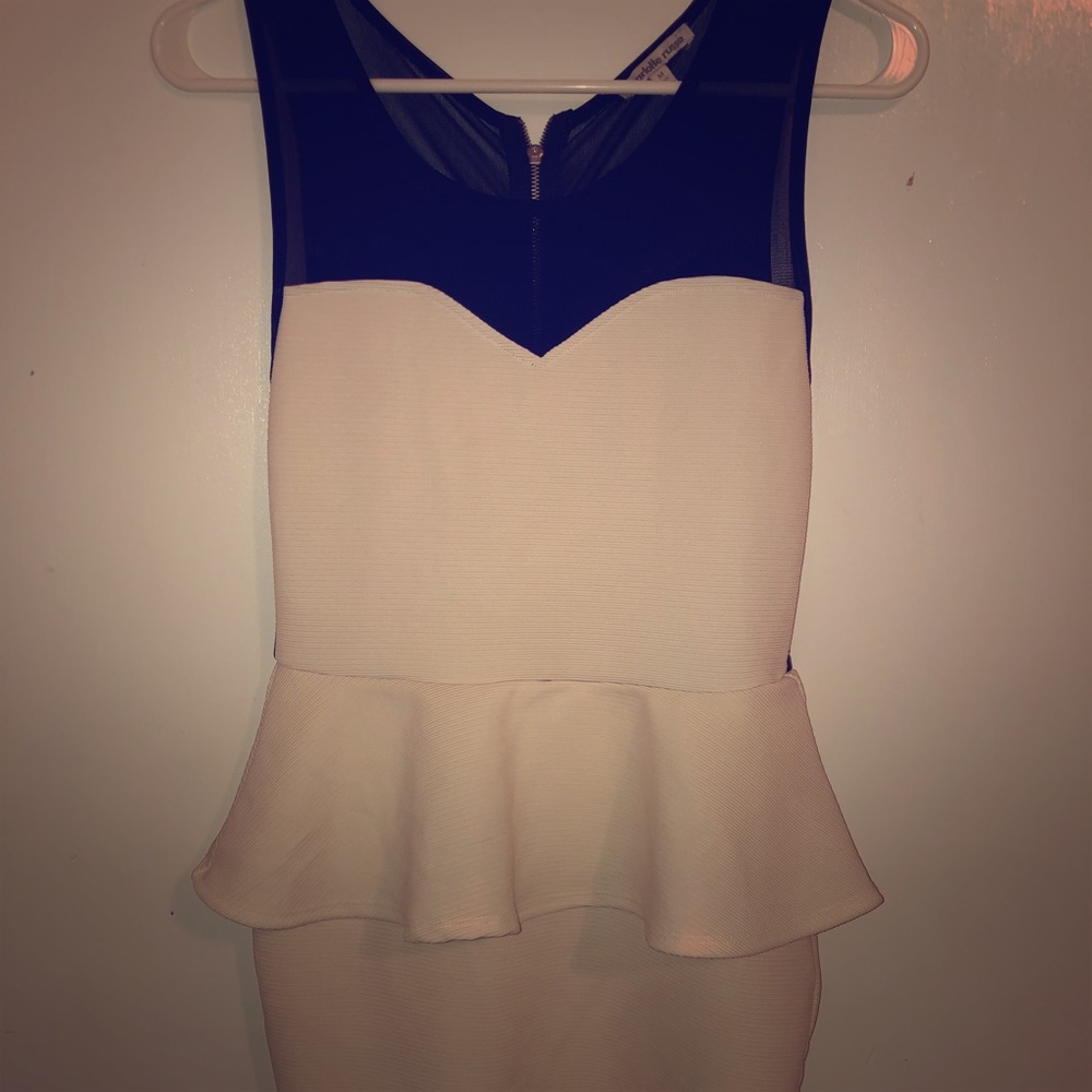 .Charlotte Russe- White Peplum Dress